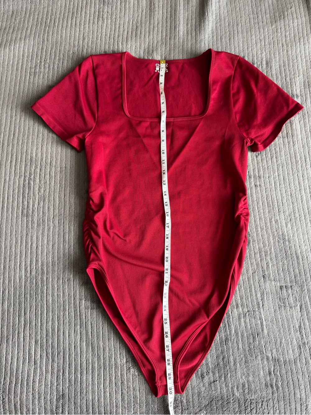 ♥️💋 Ribbed Square-Neck One-Piece Bodysuit Size XL - Picture 8 of 9